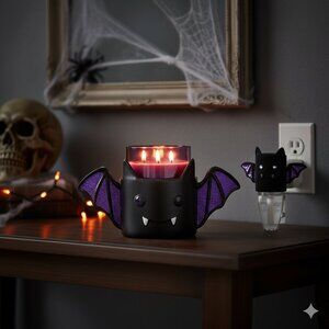 Halloween Bat Candle Holder & Wallflower Plug